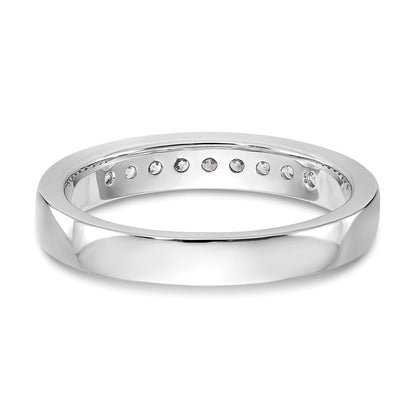 14K White Gold 9-Stone Real Diamond Channel Band