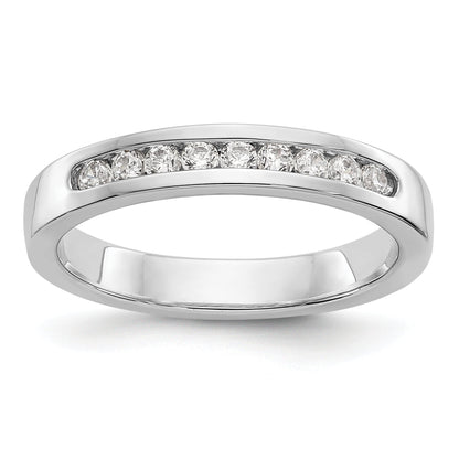 0.25ct. CZ Solid Real 14K White Gold 9-1.9mm Stone Channel Wedding Band Ring
