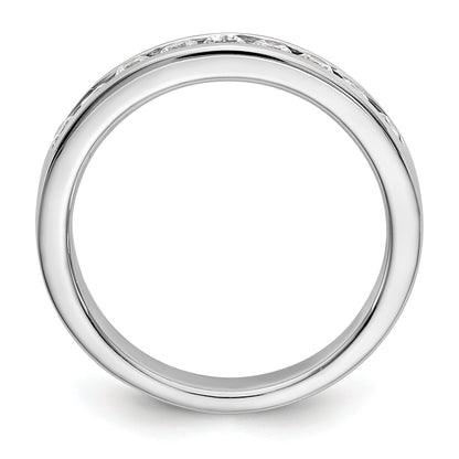 0.45ct. CZ Solid Real 14K White Gold 9-2.3mm Stone  Channel Wedding Band Ring