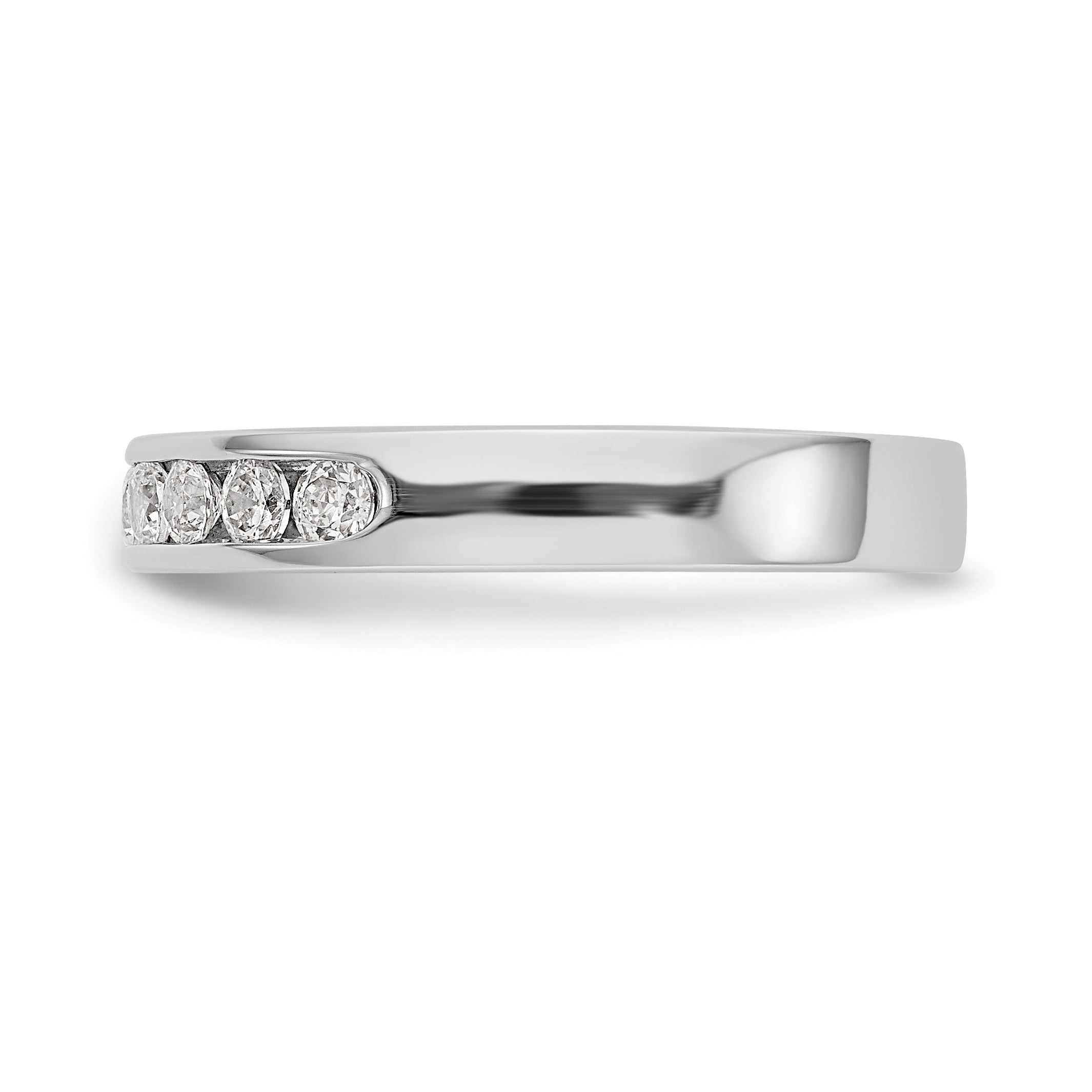 0.45ct. CZ Solid Real 14K White Gold 9-2.3mm Stone  Channel Wedding Band Ring