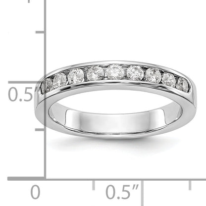 0.45ct. CZ Solid Real 14K White Gold 9-2.3mm Stone  Channel Wedding Band Ring