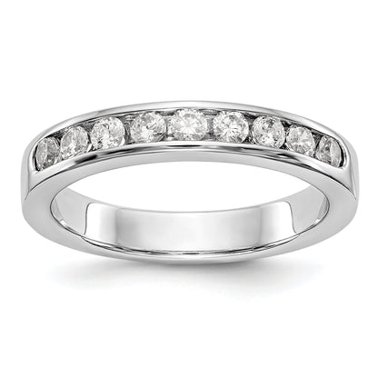 0.45ct. CZ Solid Real 14K White Gold 9-2.3mm Stone  Channel Wedding Band Ring