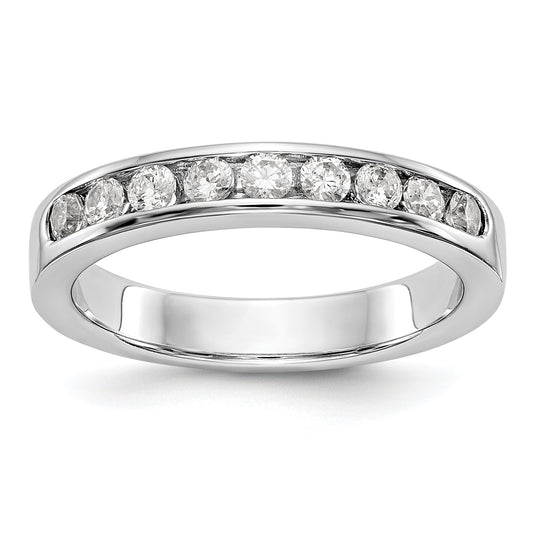 0.45ct. CZ Solid Real 14K White Gold 9-2.3mm Stone  Channel Wedding Band Ring