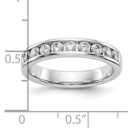 0.53ct. CZ Solid Real 14K White Gold 9-2.5mm Stone Channel Wedding Band Ring