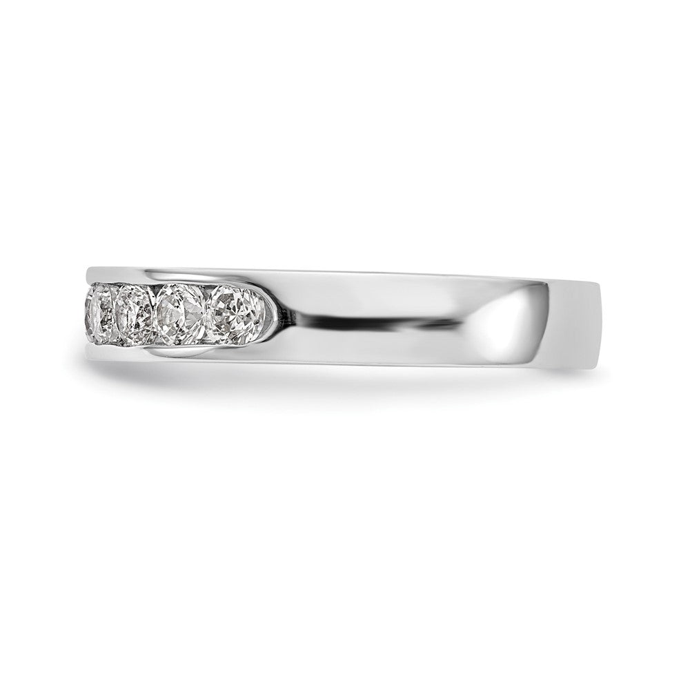14K White Gold 9-Stone Real Diamond Channel Band