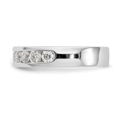 0.84ct. CZ Solid Real 14K White Gold 9-2.9mm Stone Channel Wedding Band Ring