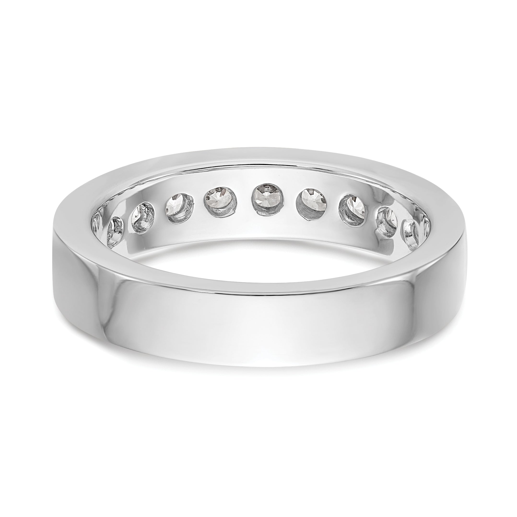 0.84ct. CZ Solid Real 14K White Gold 9-2.9mm Stone Channel Wedding Band Ring