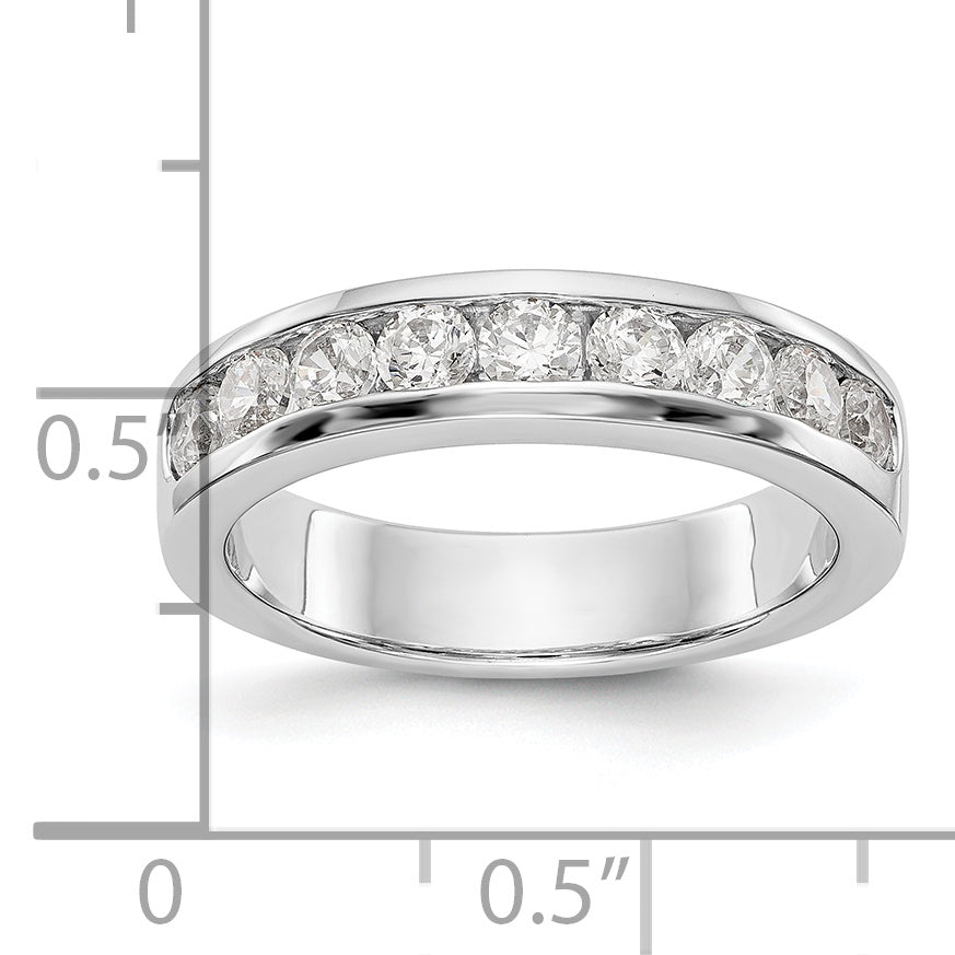 0.84ct. CZ Solid Real 14K White Gold 9-2.9mm Stone Channel Wedding Band Ring