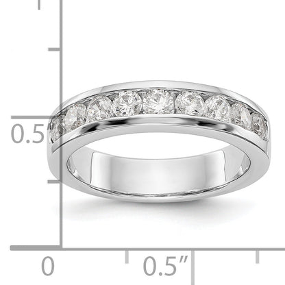 0.84ct. CZ Solid Real 14K White Gold 9-2.9mm Stone Channel Wedding Band Ring