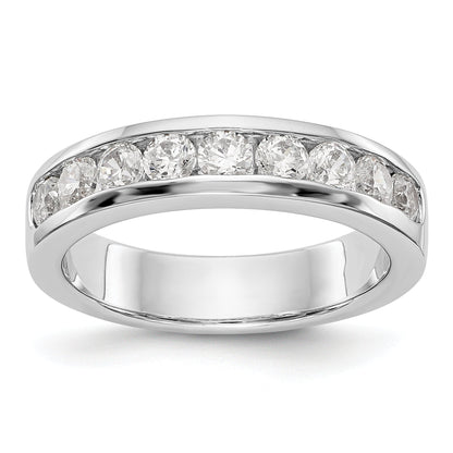 0.84ct. CZ Solid Real 14K White Gold 9-2.9mm Stone Channel Wedding Band Ring