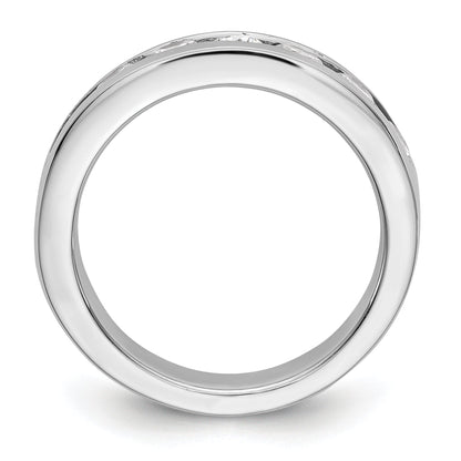 1.35ct. CZ Solid Real 14K White Gold 9-Stone Channel Wedding Band Ring