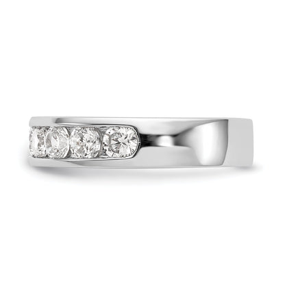 1.35ct. CZ Solid Real 14K White Gold 9-Stone Channel Wedding Band Ring