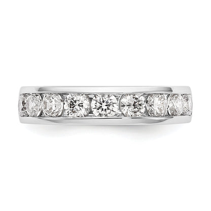 1.35ct. CZ Solid Real 14K White Gold 9-3.4mm Stone Channel Wedding Band Ring