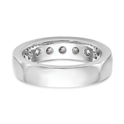 1.35ct. CZ Solid Real 14K White Gold 9-Stone Channel Wedding Band Ring