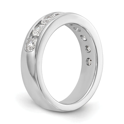1.35ct. CZ Solid Real 14K White Gold 9-Stone Channel Wedding Band Ring