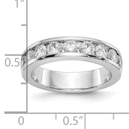 1.35ct. CZ Solid Real 14K White Gold 9-3.4mm Stone Channel Wedding Band Ring