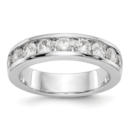 1.35ct. CZ Solid Real 14K White Gold 9-Stone Channel Wedding Band Ring