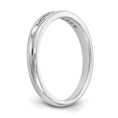 0.14ct. CZ Solid Real 14K White Gold 9-Stone Channel Wedding Band Ring