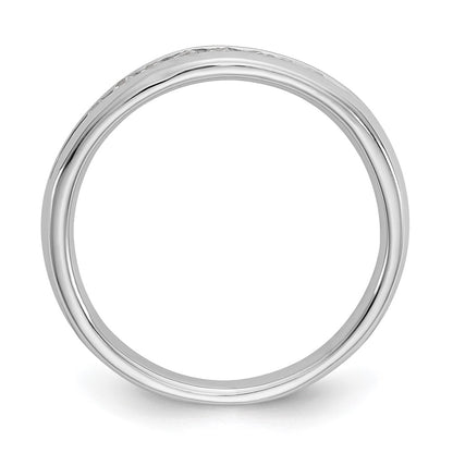 14K White Gold 9-Stone Real Diamond Channel Band