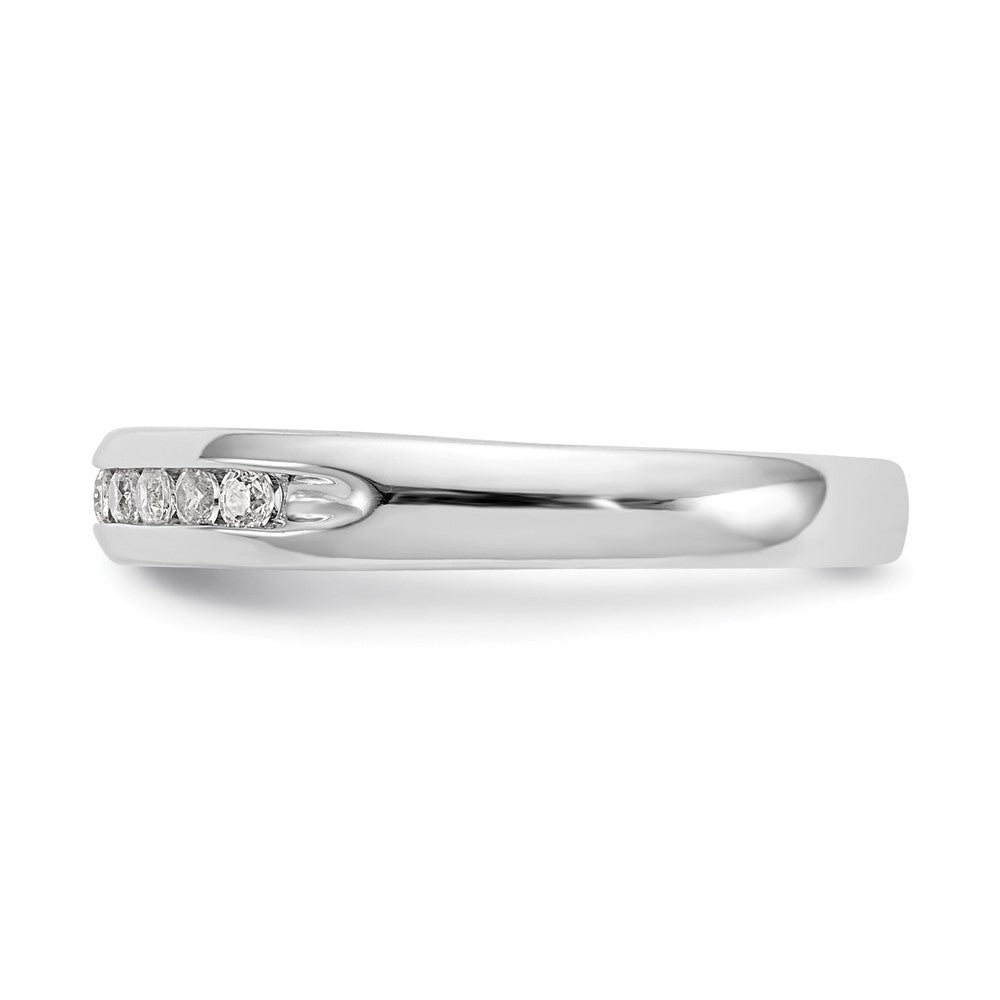14K White Gold 9-Stone Real Diamond Channel Band