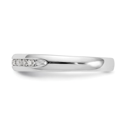 14K White Gold 9-Stone Real Diamond Channel Band