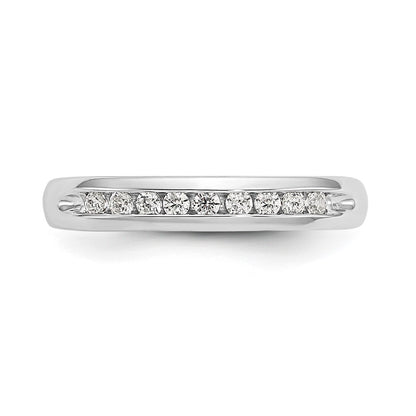 14K White Gold 9-Stone Real Diamond Channel Band