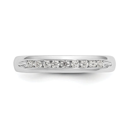 0.20ct. CZ Solid Real 14K White Gold 9-Stone Channel Wedding Band Ring