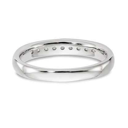 14K White Gold 9-Stone Real Diamond Channel Band