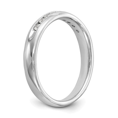 14K White Gold 9-Stone Real Diamond Channel Band