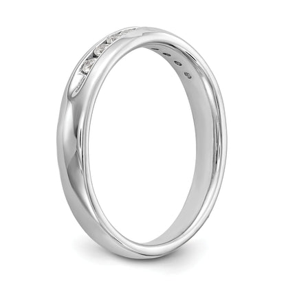 0.20ct. CZ Solid Real 14K White Gold 9-Stone Channel Wedding Band Ring