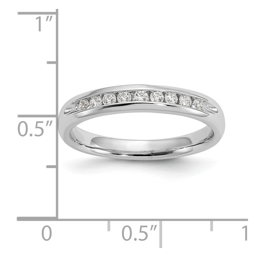 14K White Gold 9-Stone Real Diamond Channel Band
