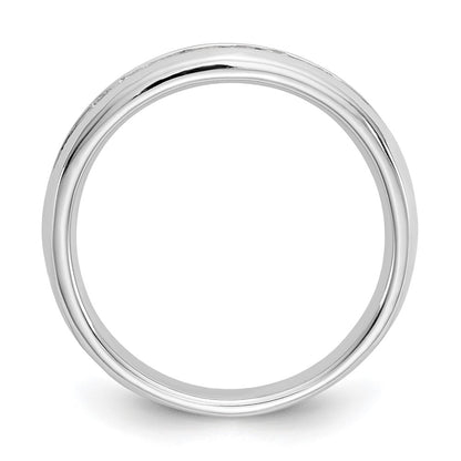 14K White Gold 9-Stone Real Diamond Channel Band