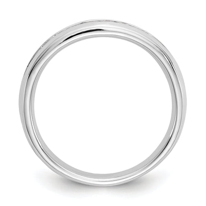 0.23ct. CZ Solid Real 14K White Gold 9-Stone Channel Wedding Band Ring