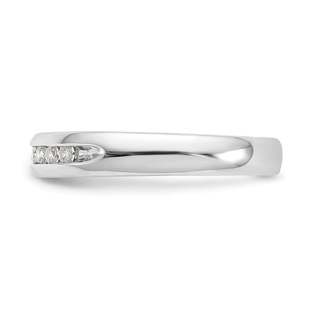 14K White Gold 9-Stone Real Diamond Channel Band