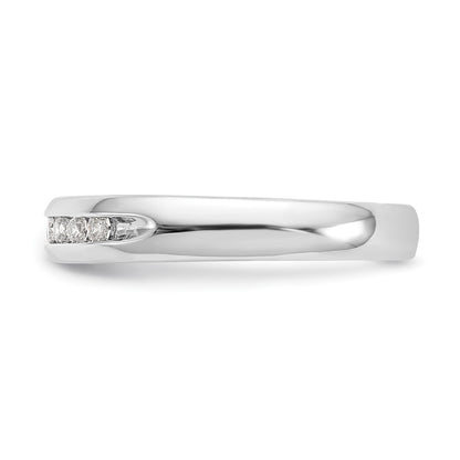 14K White Gold 9-Stone Real Diamond Channel Band