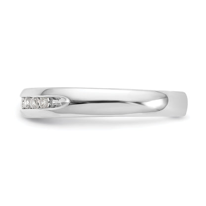 0.23ct. CZ Solid Real 14K White Gold 9-Stone Channel Wedding Band Ring