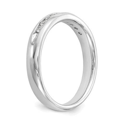 14K White Gold 9-Stone Real Diamond Channel Band