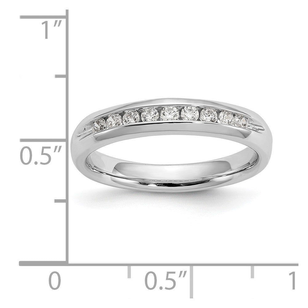 14K White Gold 9-Stone Real Diamond Channel Band