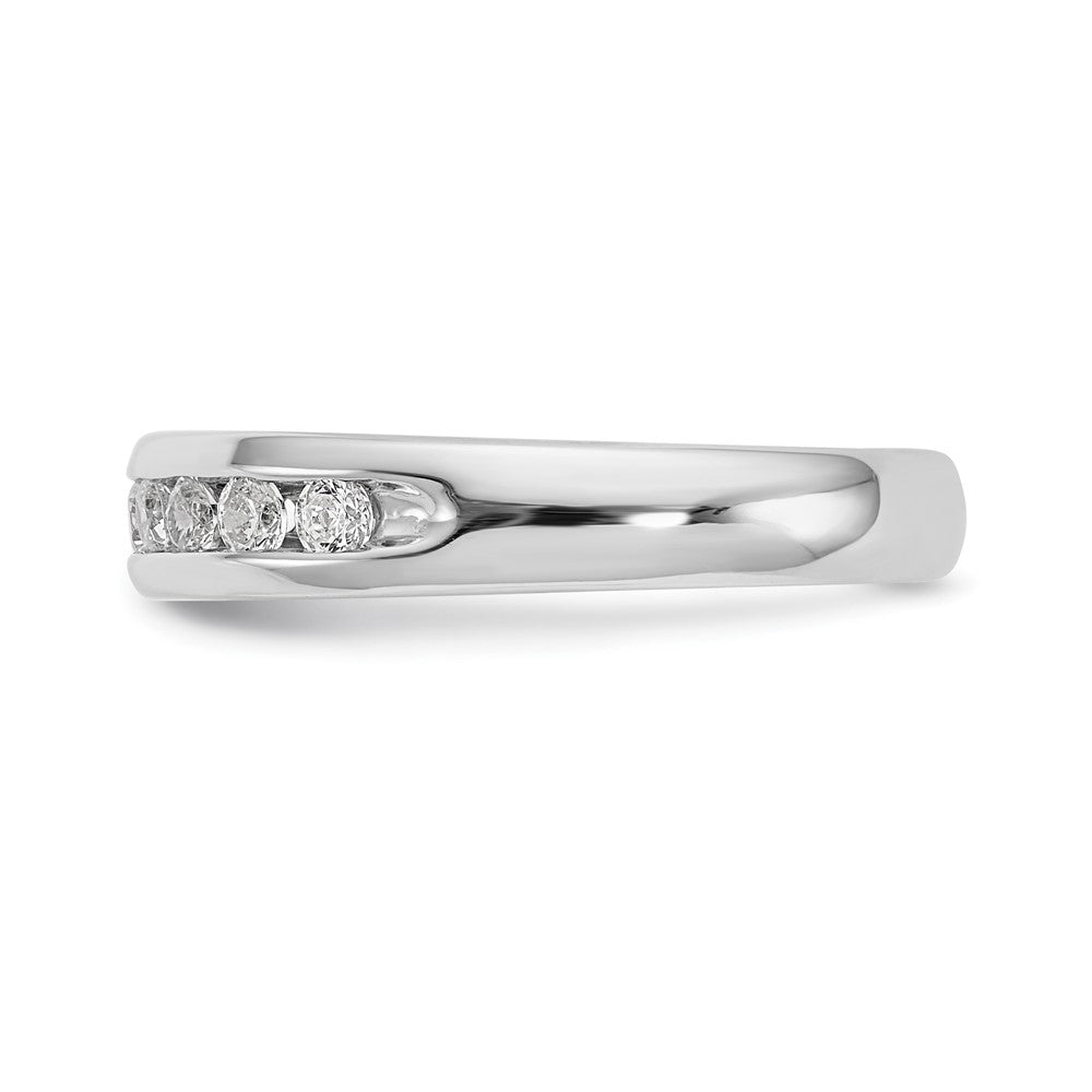 14K White Gold 9-Stone Real Diamond Channel Band
