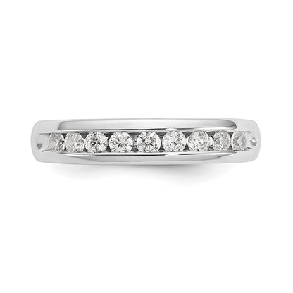 14K White Gold 9-Stone Real Diamond Channel Band