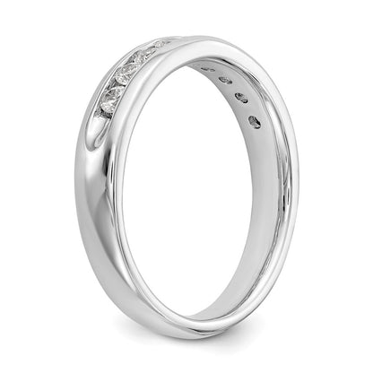 14K White Gold 9-Stone Real Diamond Channel Band
