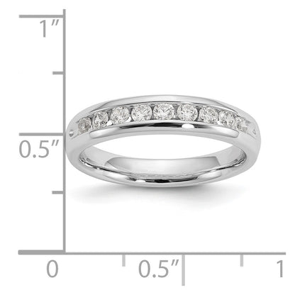 14K White Gold 9-Stone Real Diamond Channel Band