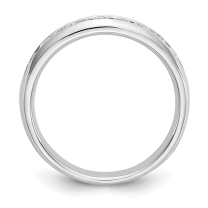 0.45ct. CZ Solid Real 14K White Gold 9-Stone Channel Wedding Band Ring