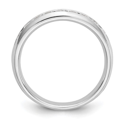 14K White Gold 9-Stone Real Diamond Channel Band