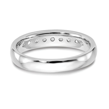 0.45ct. CZ Solid Real 14K White Gold 9-Stone Channel Wedding Band Ring