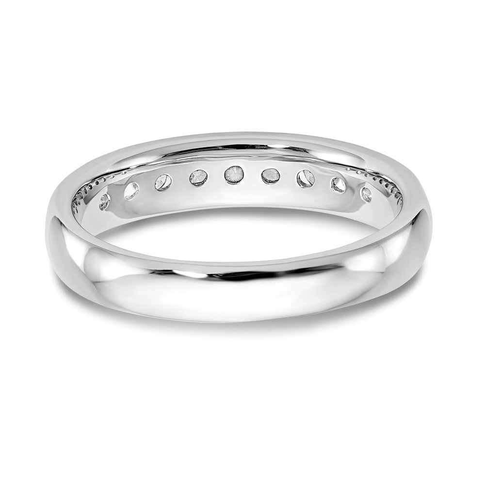 14K White Gold 9-Stone Real Diamond Channel Band