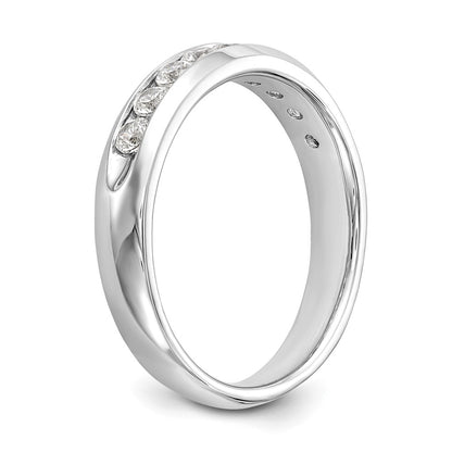 14K White Gold 9-Stone Real Diamond Channel Band