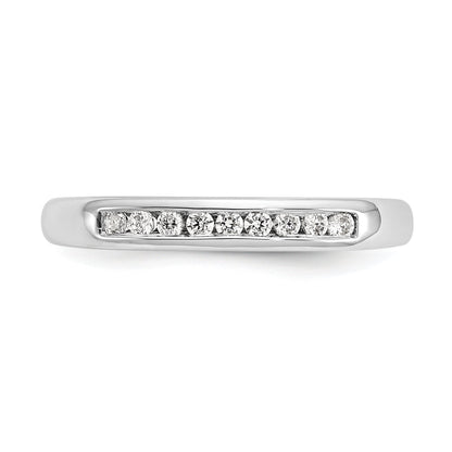 1.05ct. CZ Solid Real 14K White Gold 9-Stone Channel Wedding Band Ring