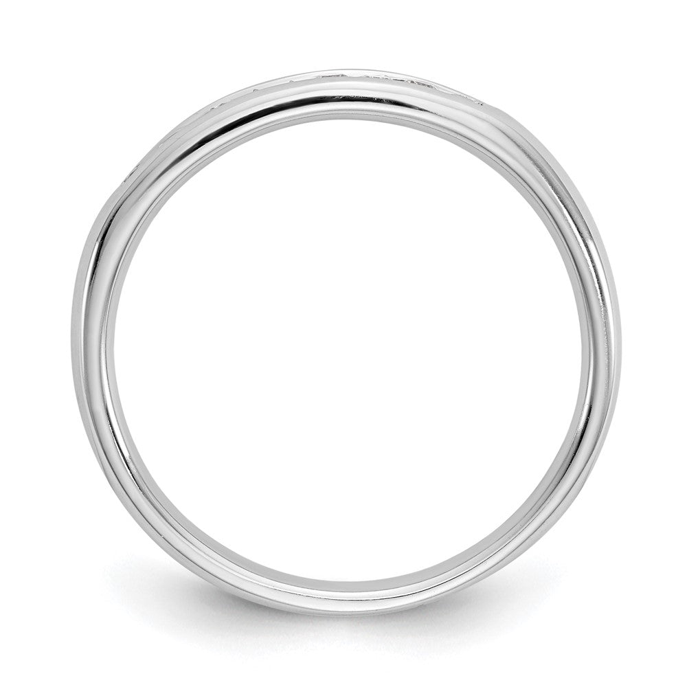 14K White Gold 9-Stone Real Diamond Channel Band