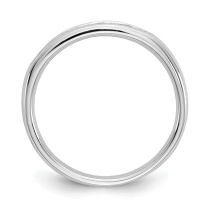 14K White Gold 9-Stone Real Diamond Channel Band